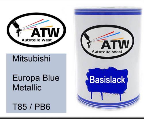 Mitsubishi, Europa Blue Metallic, T85 / PB6: 500ml Lackdose, von ATW Autoteile West.